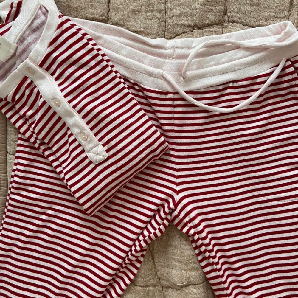 very comfy striped red and white pajama set